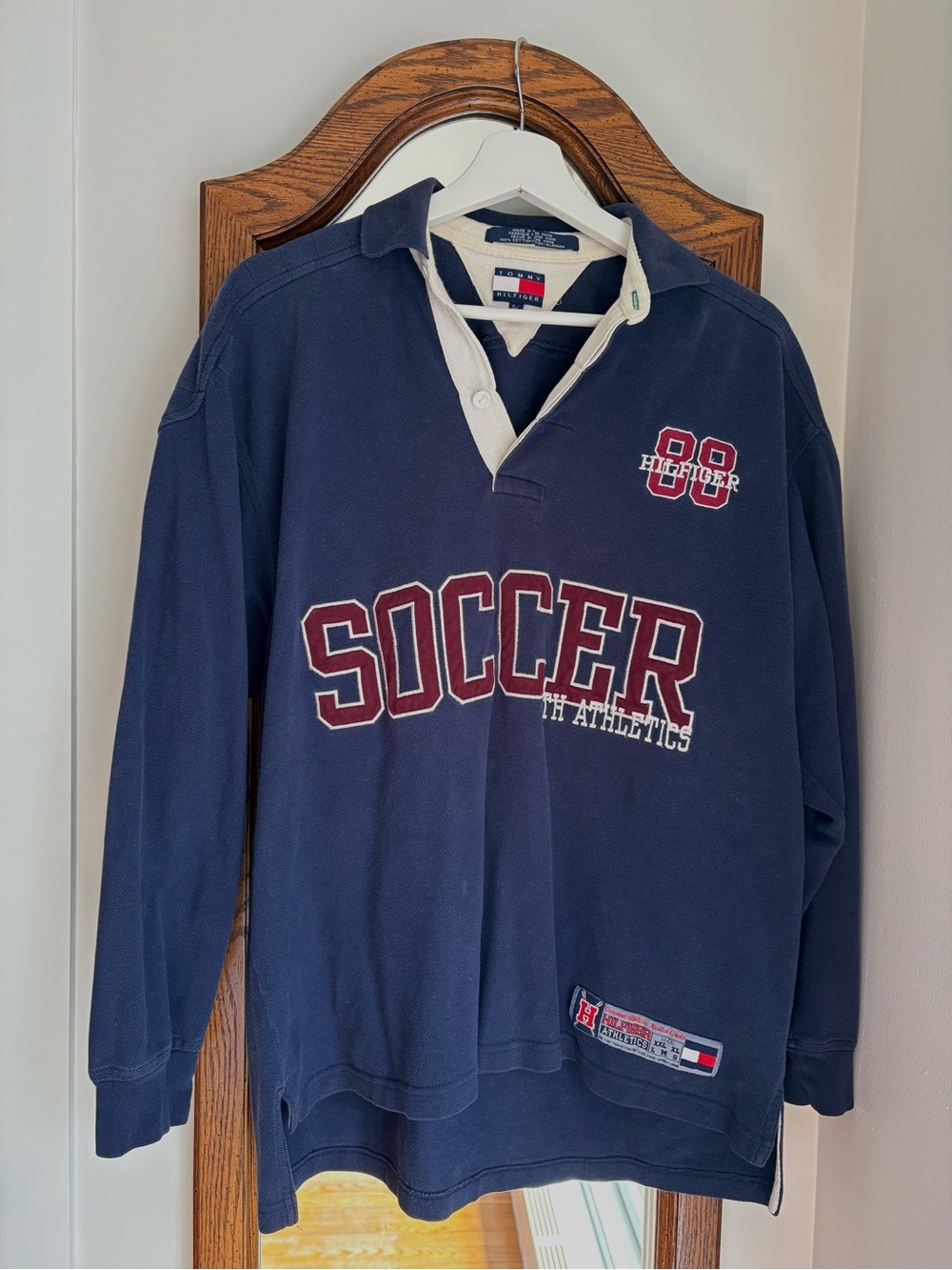 Vintage 90’s Tommy Hilfiger Navy Soccer Rugby Long Sleeve Top
